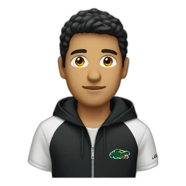 Lacoste latin guy with black windbreaker sticker