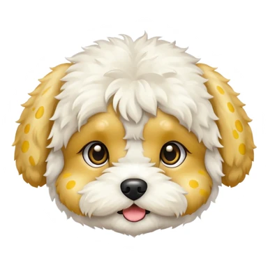 maltipoo white with light yellow spots  sticker