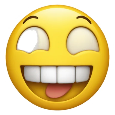 smiling emoji with yellow bone in its mouth sticker