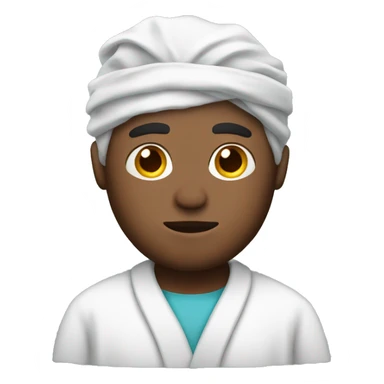 tired men with hair net in a robe sticker