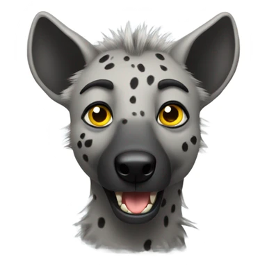 Gray male hyena with yellow eyes with large eyebrows  sticker