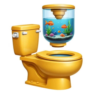 toilet with aquarium for septic tank  sticker