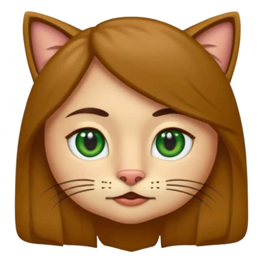 Crea un emoji donde salga un chico de pelo moreno con los ojos claros, una chica de pelo morena con los ojos marrones claros y UN gato europeo comun de pelaje marron oscuro y ojos verde claro, quiero que se esten abrazando el chico y la chica, y el gato este en el medio de los dos sticker