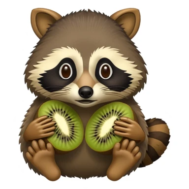 A kiwi with a raccoon's head and human feet sticker
