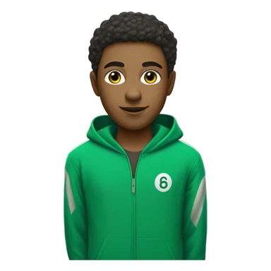 Squid game player in green track suit  sticker