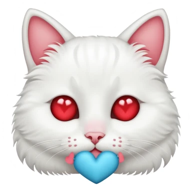 gato blanco con ojitos de corazón sticker