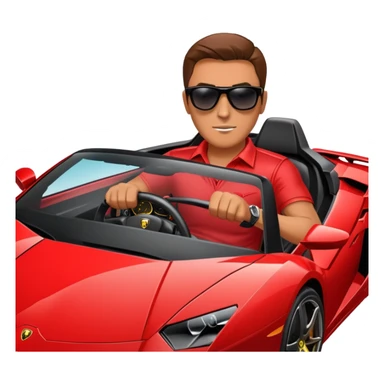 A man driving a Lamborghini  sticker