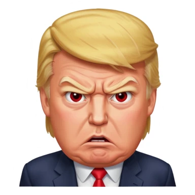 Donald Trump is furious. Red with anger. photorealistic sticker