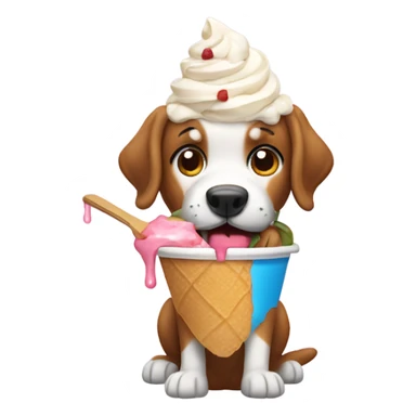 Perro comiendo helado  sticker