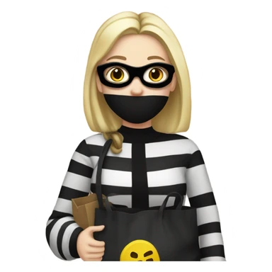 White blonde girl dressed as a burglar  sticker