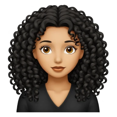 Mujer morena pelo negro rizado largo sticker