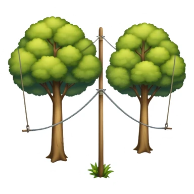 tightrope between two trees
 sticker