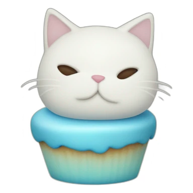 blue cake mochi cat sticker