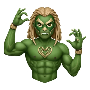 predator from the movie predator making heart sign with hands sticker