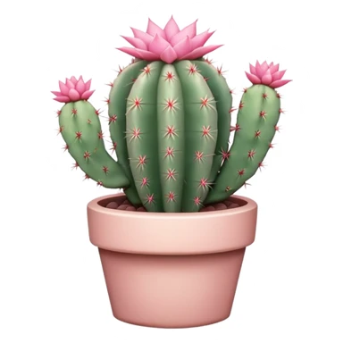 Pastel pink cactus sticker