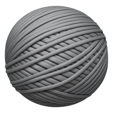 ball of knitting thread grey material sticker