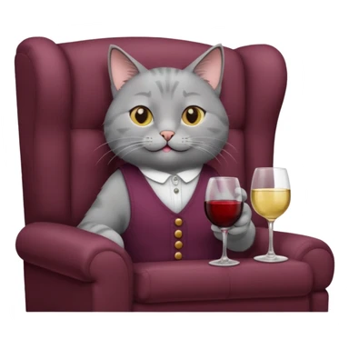 gray Cats On A Couch With Wine sticker