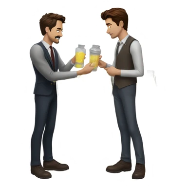Tony Stark and Peter Parker selling lemonade  sticker