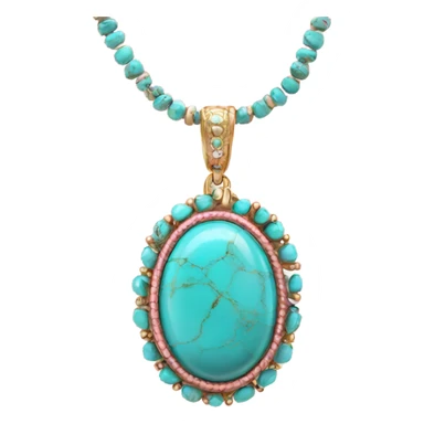 Realistic isolated pink western turquoise jewelry.  sticker