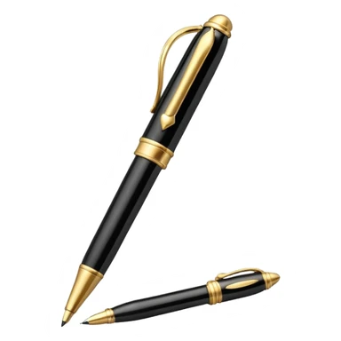 3D perspective academic premium golden luxury black pen sticker