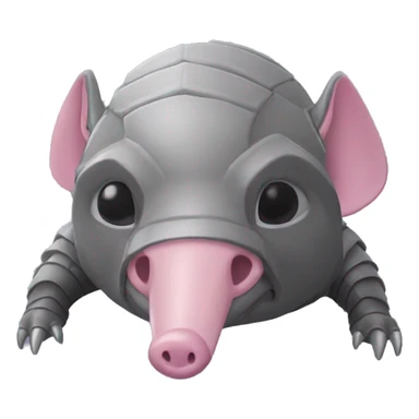 Lavender gray Pig armadillo darth Vader mask face armadillo darth Vader fanned tail feathered tail pig armadillo darth Vader face sticker
