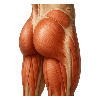 muscolo umano porzione anatomica dei glutei iperrealistico sticker