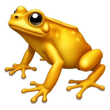 golden toad with 2 legs in front and 1 hind leg.  sticker