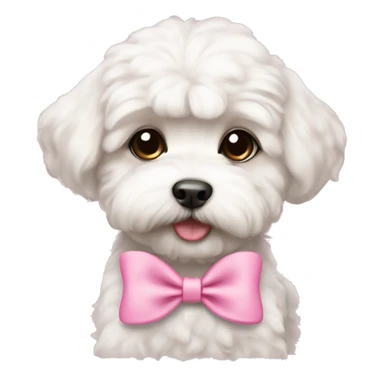Schichon puppy pink bow  sticker