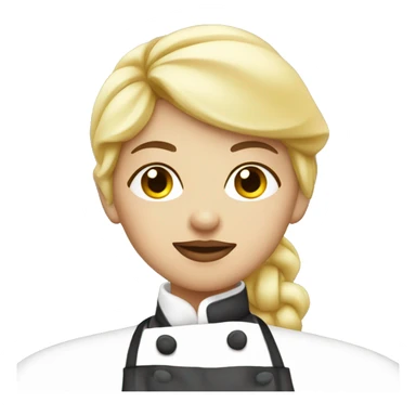 Blonde girl chef blowing a kiss lips sticker