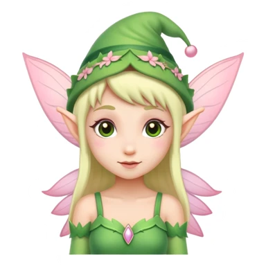 Fairy elf soft green and soft pink colour  sticker