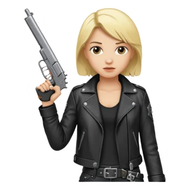 blonde rockstar holding a gun sticker