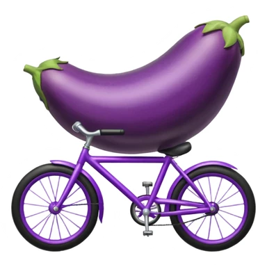 Eggplant riding a bike sticker