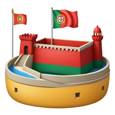 Portugal national symbols, flag, iconic landmarks, concise emoji style sticker