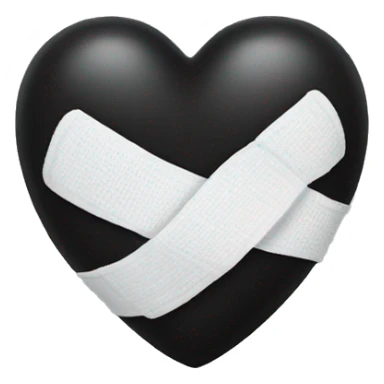 Black heart with white bandage  sticker