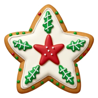 christmas ginger star cookie sticker