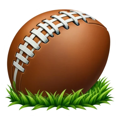 Cinematic Realistic image of an AFL ball resting on a lush, grassy field, showcasing weathered leather textures and intricate markings, bathed in soft, natural lighting that emphasizes its iconic role in the game sticker