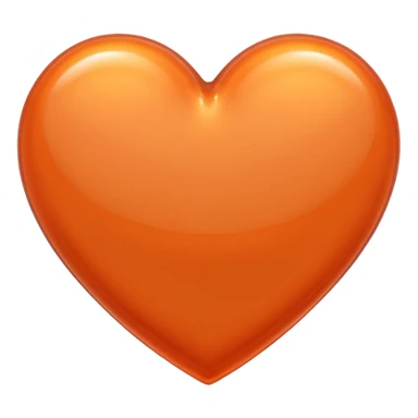 heart with a metallic orange finish sticker