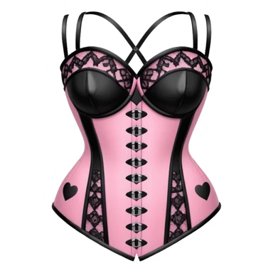 heart with gothic black lace corset ,  hearts, black and pink, cute,  sticker