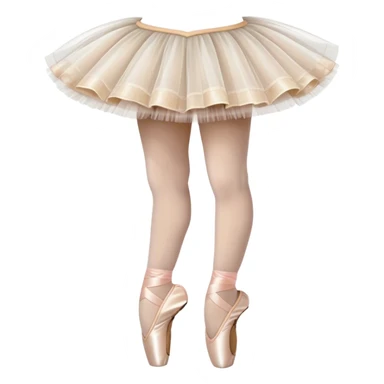 Humanless emoji for Ballet: close-up of key ballet attributes like a pair of pointe shoes, a tutu, and a ballet barre. The icon should capture the elegance and precision of ballet, with a focus on these iconic elements. Transparent background. sticker