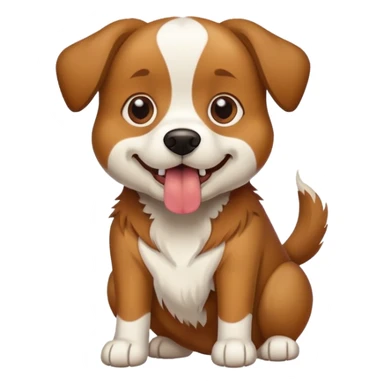 dog with a bone in its teeth, looking up sticker