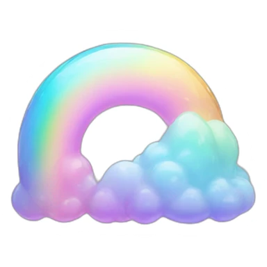 glossy Pastel iridescent rainbow crystal crescent sticker