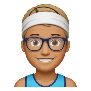 guy with headband and glassess athlete sticker