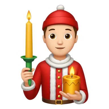 man holding christmass ornamented candle sticker