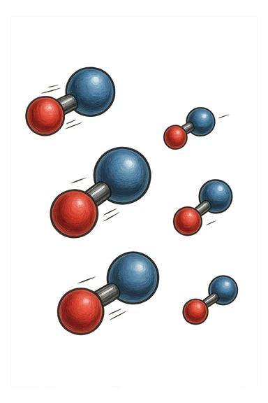 molecole di ossigeno che volano sticker