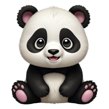 Cinematic Comical Baby Panda Portrait Emoji, Head tilted dramatically with an exaggeratedly amused expression, featuring a quirky, fluffy black and white Fur with wide, expressive eyes filled with playful disbelief, Simplified yet hilariously expressive features, highly detailed, glowing with a slightly sassy glow, high shine, dramatic yet playful, stylized with an air of cheeky mischief, bright and endearing, soft glowing outline, capturing the essence of a spirited and over-the-top baby panda, so meme-worthy it feels like it could roll its eyes into internet fame instantly! sticker