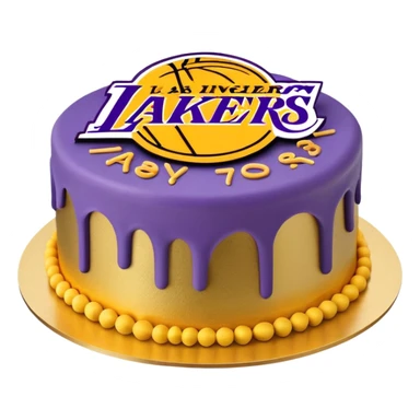 Los Angeles Lakers Kush cake in purple and gold sticker