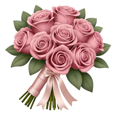 Dusty rose Bridal bouquet sticker