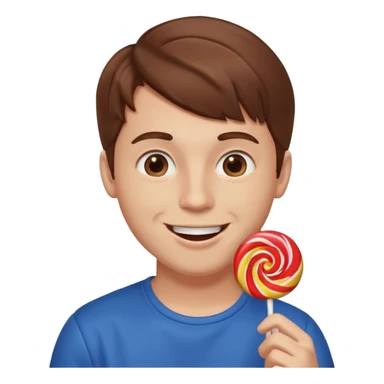 Guy eating lollipop sticker