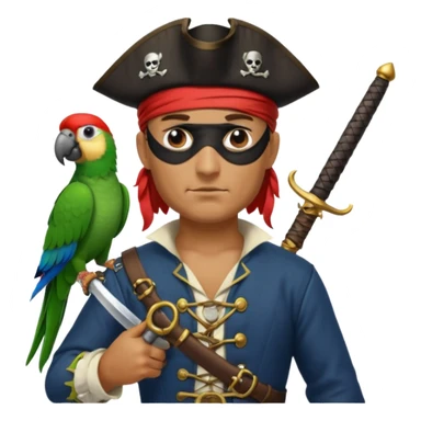 pirate with a parrot sticker