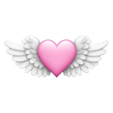 Pink heart with angel wings sticker